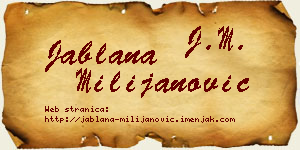 Jablana Milijanović vizit kartica